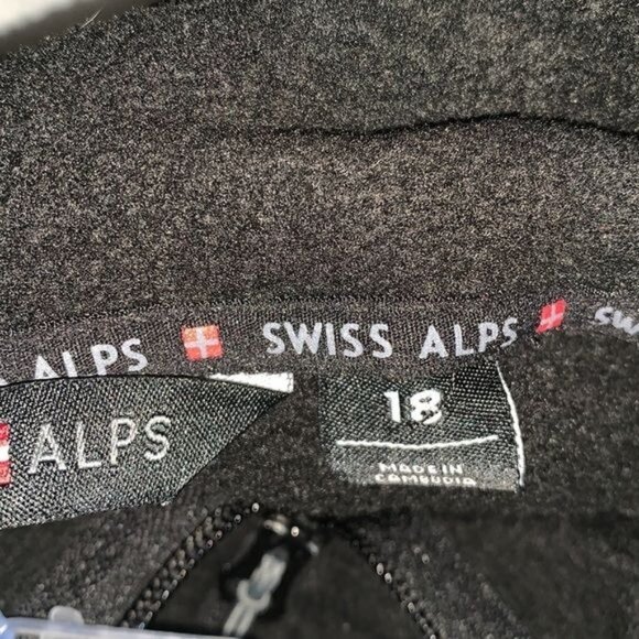 Swiss Alps  Big boys Black Full-Zip Fleece Jacket Size 18 Polyester - Picture 3 of 8